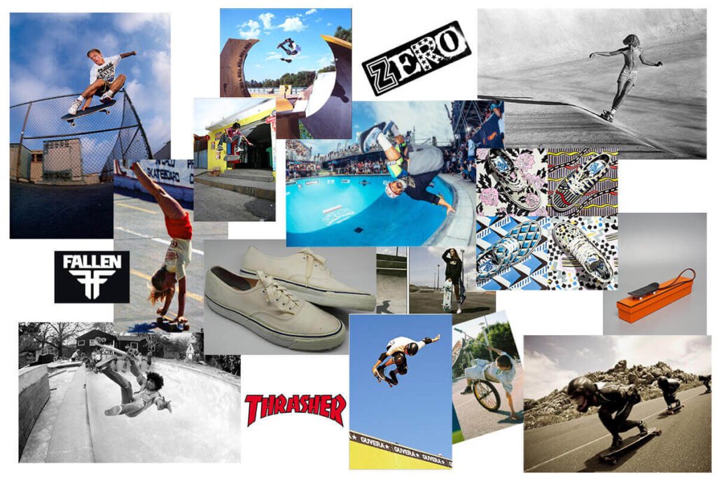 planche d'images de recherche de l'univers du skateboard après les années 80