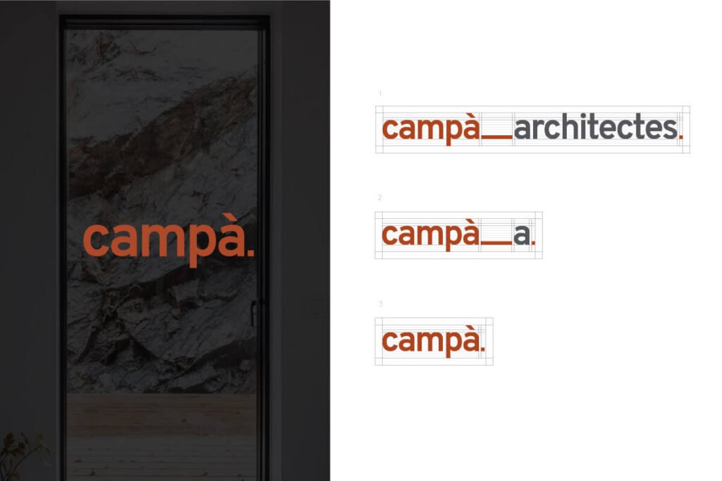 presentation du logotype  Campà Architectes avec son code couleur